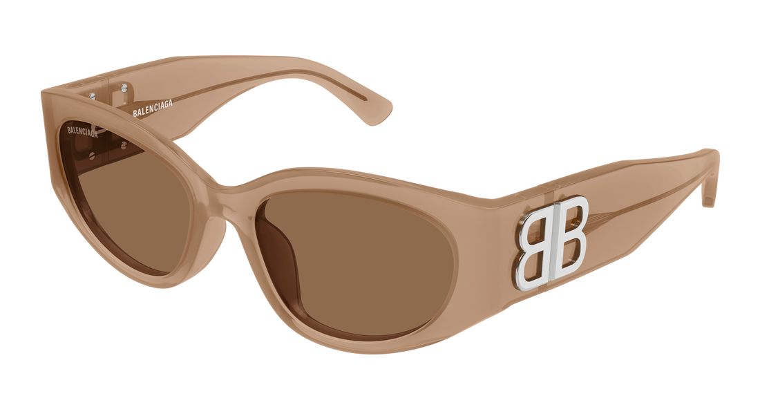 Sunglasses balenciaga bb0324sk 015 marron round/oval/panthos femenino size 55mm - Main view