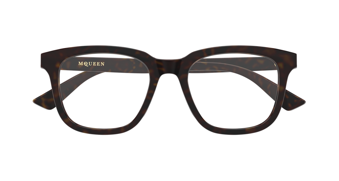Brillen alexander mcqueen am0539o 002 havana rectangular / squared femenino größe 52mm - Detailansicht