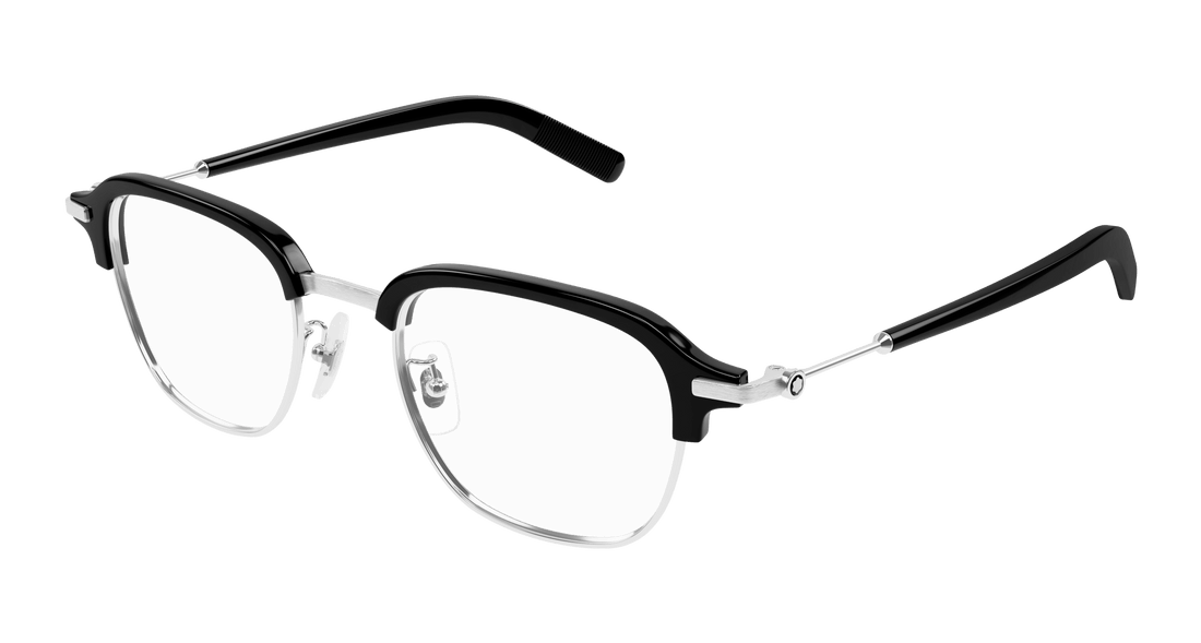 Briller montblanc mb0390o 001 plateado square masculino størrelse 50mm - Hovedvisning