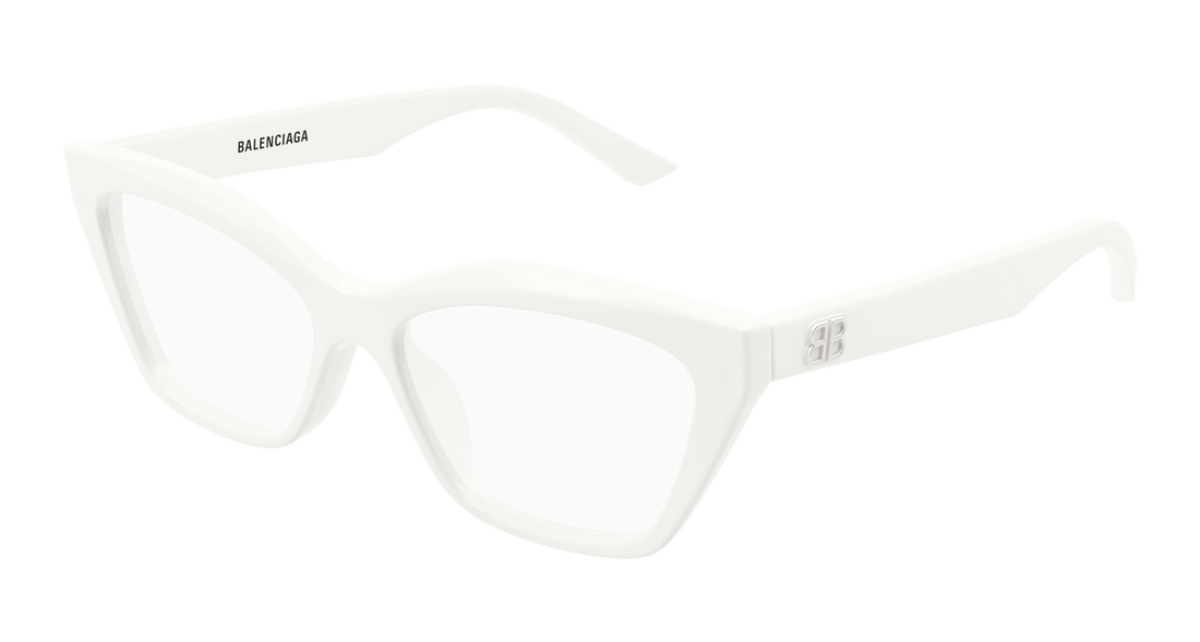 Gafas graduadas balenciaga bb0342o 011 blanco cat eye femenino talla 55mm - Vista principal