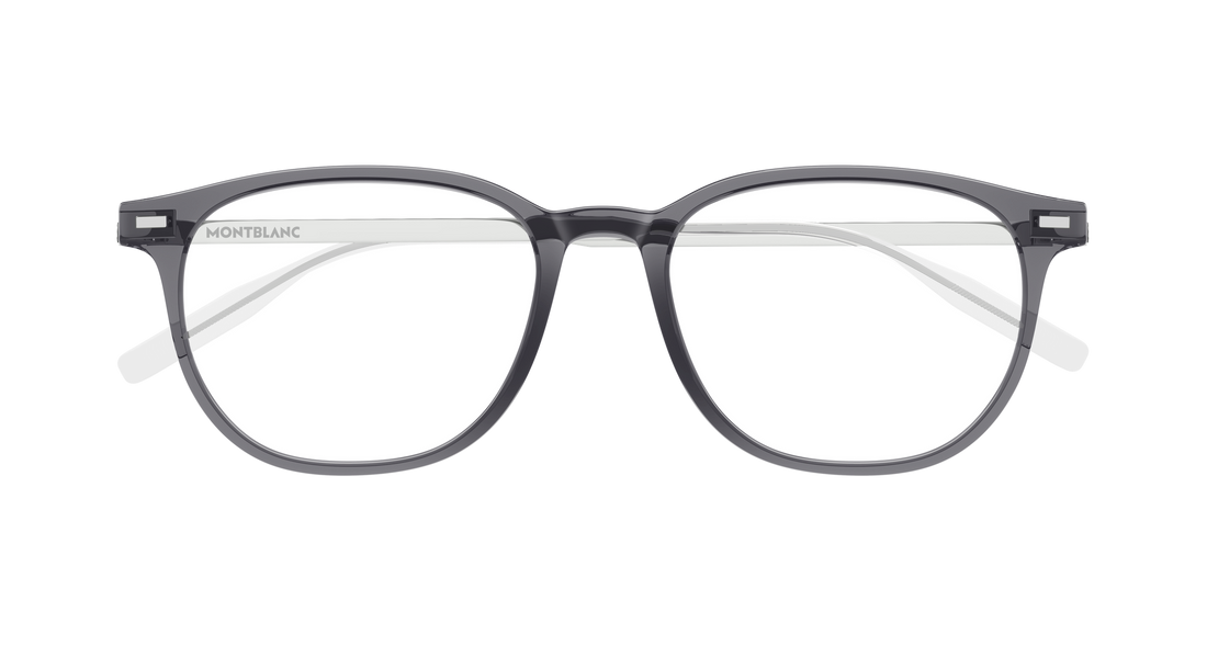 Óculos graduados montblanc mb0448oa 003 gris round/oval/panthos masculino tamanho 53mm - Vista de detalhe