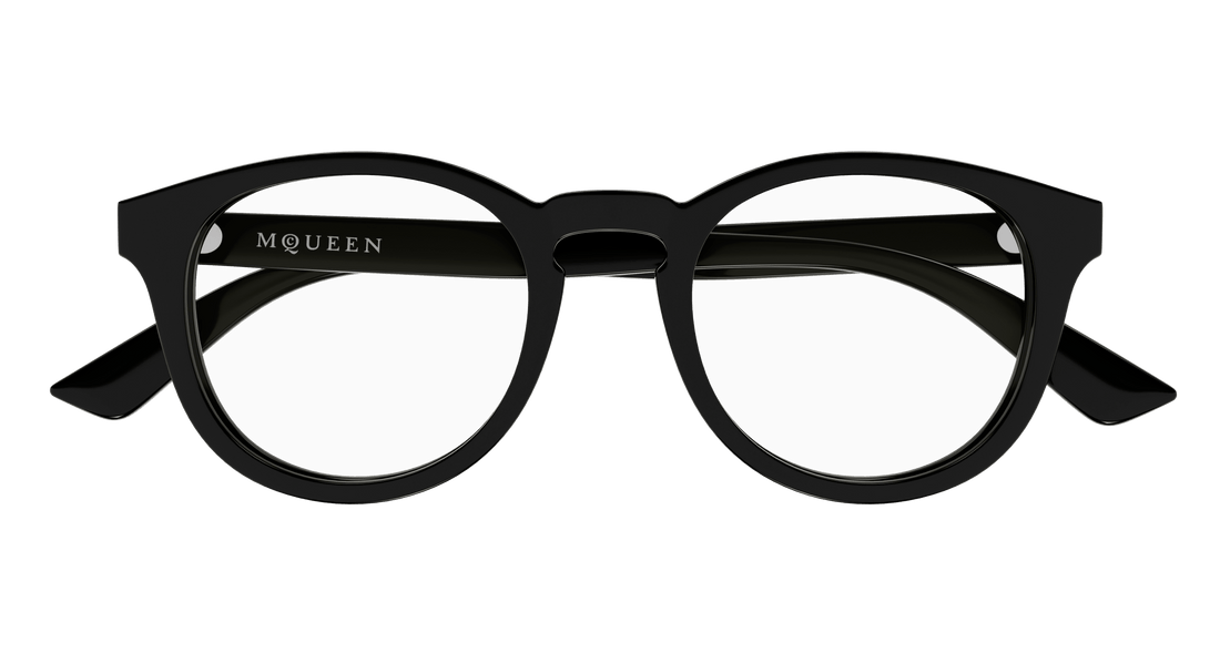 Brillen alexander mcqueen am0514o 001 negro round unisex größe 48mm - Detailansicht