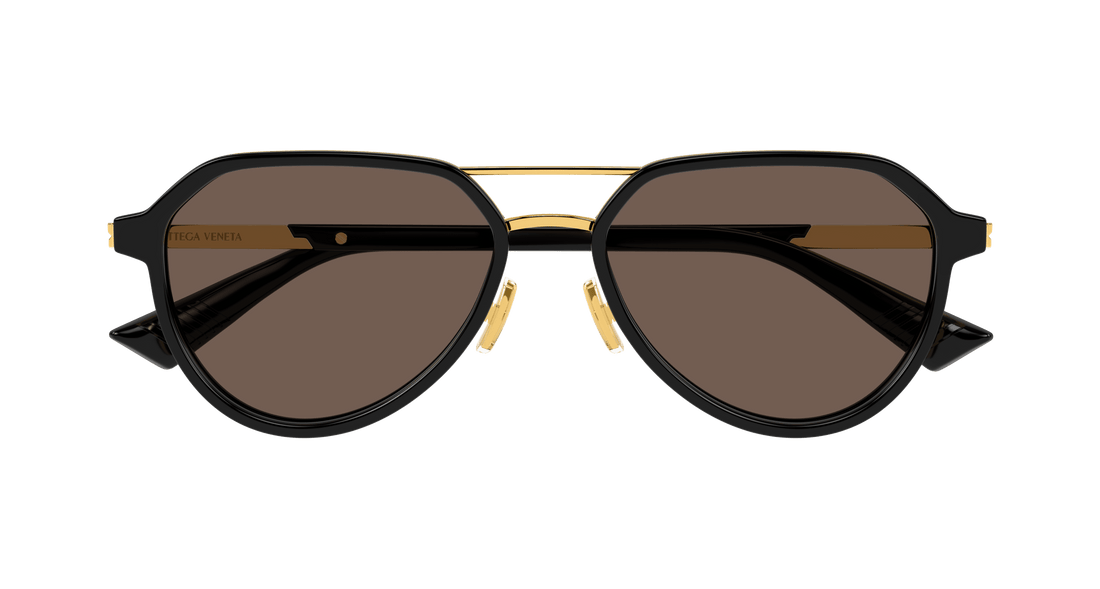 Óculos de sol bottega veneta bv1373s 001 negro pilot unisex tamanho 55mm - Vista de detalhe