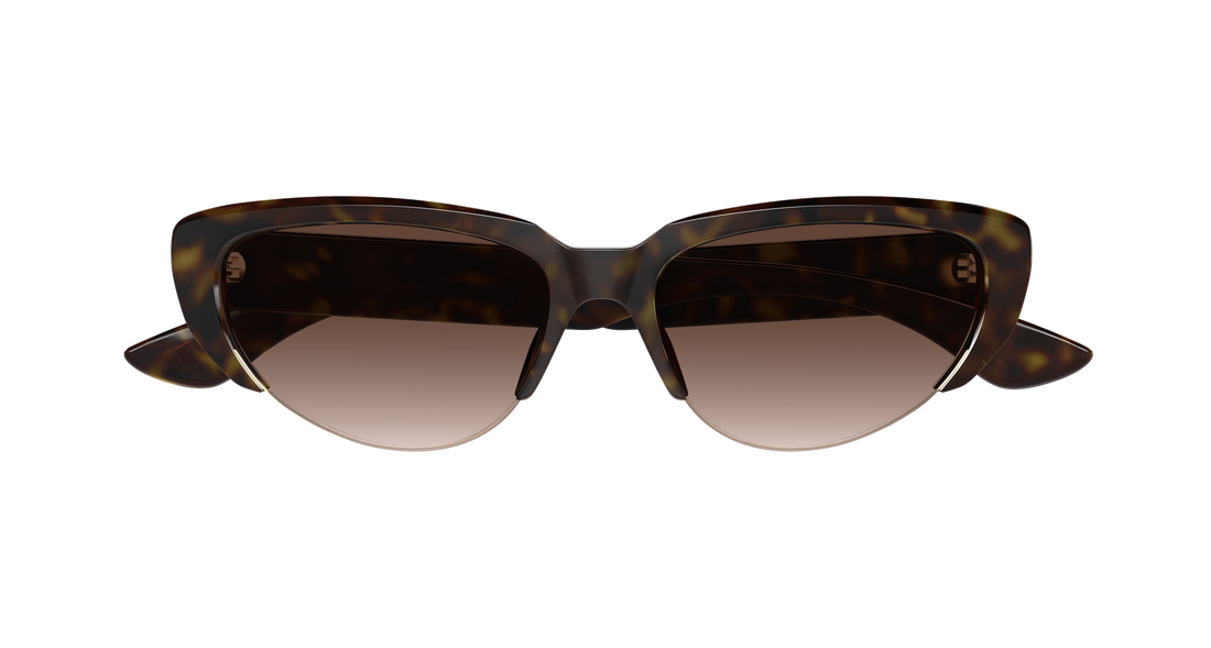 Occhiali da sole alexander mcqueen am0533s 002 havana cat eye femenino taglia 57mm - Vista dettagliata