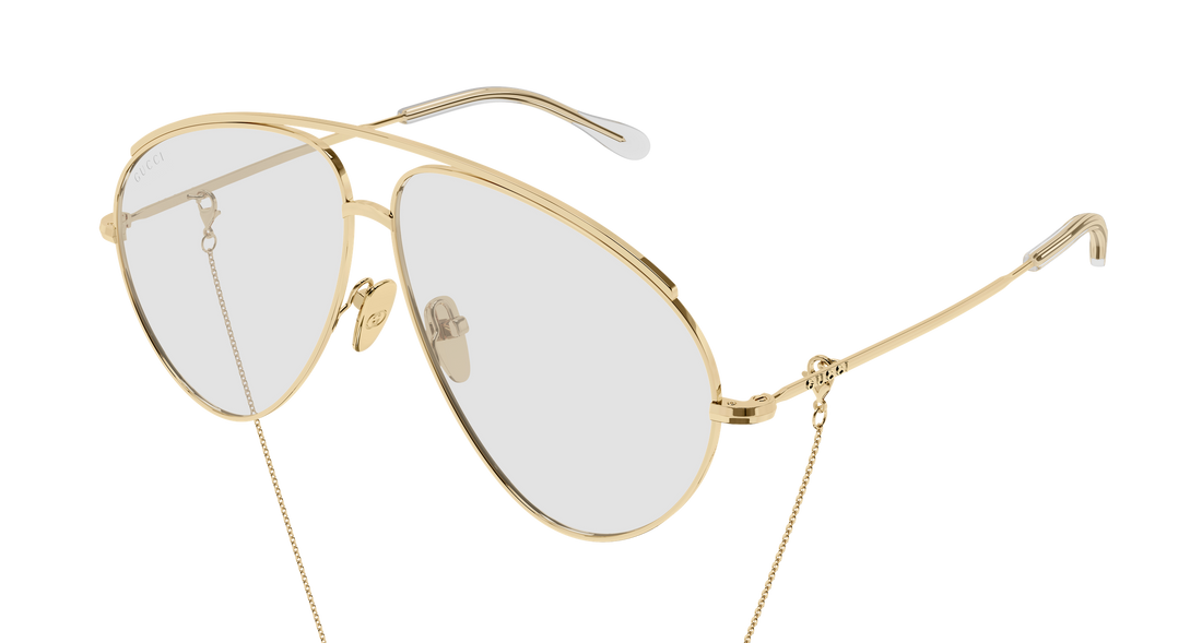 Óculos de sol gucci gg1654s 010 dorado pilot/navigator femenino tamanho 60mm - Vista principal