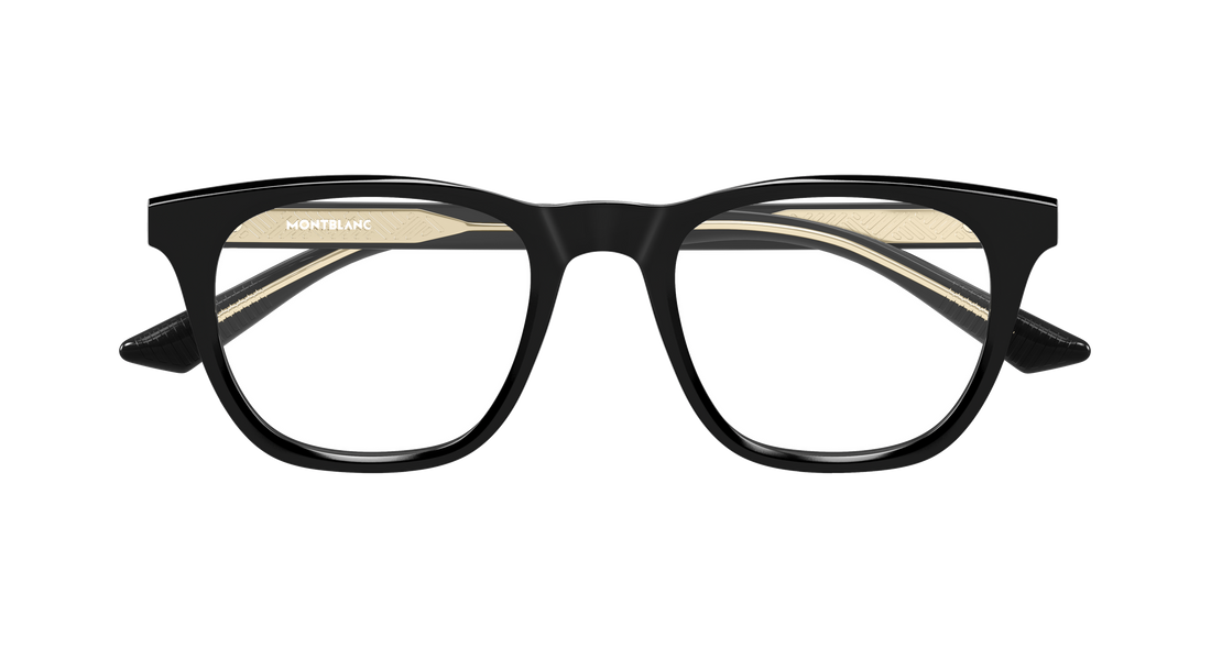 Occhiali da vista montblanc mb0422o 001 negro rectangular / squared masculino taglia 51mm - Vista dettagliata