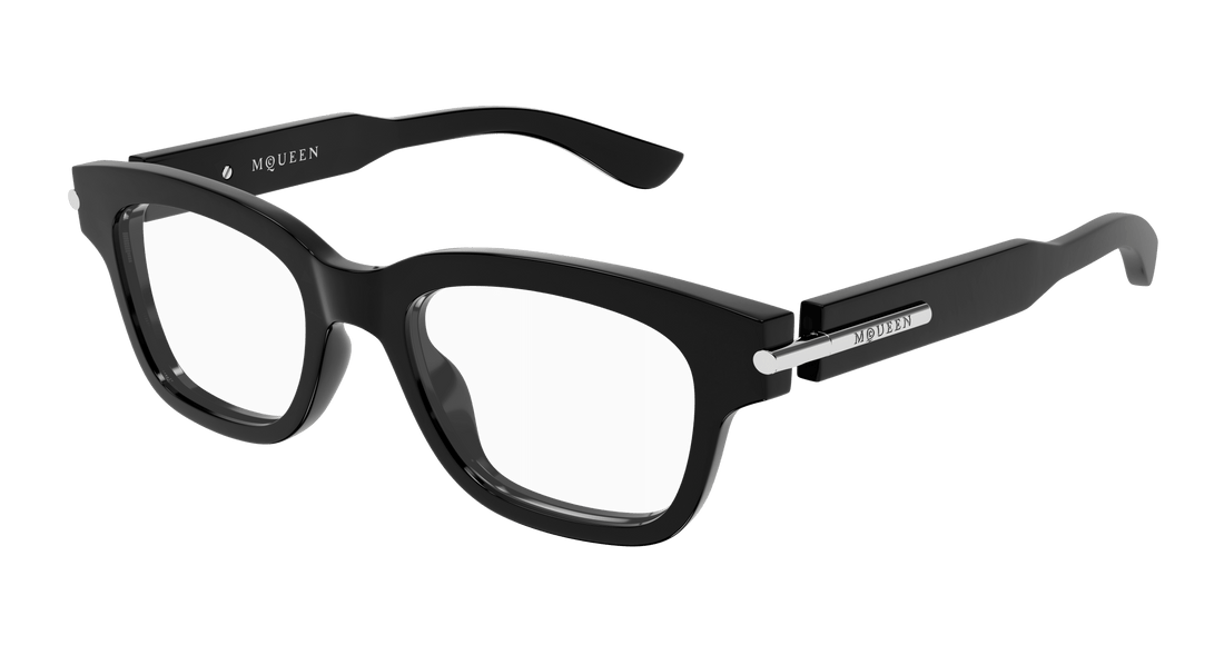 Óculos graduados alexander mcqueen am0497o 005 negro square unisex tamanho 52mm - Vista principal