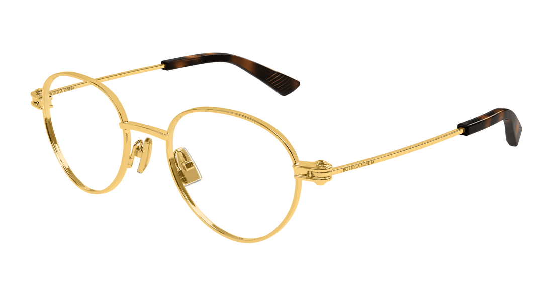 Occhiali da vista bottega veneta bv1382o 003 dorado round unisex taglia 50mm - Vista principale