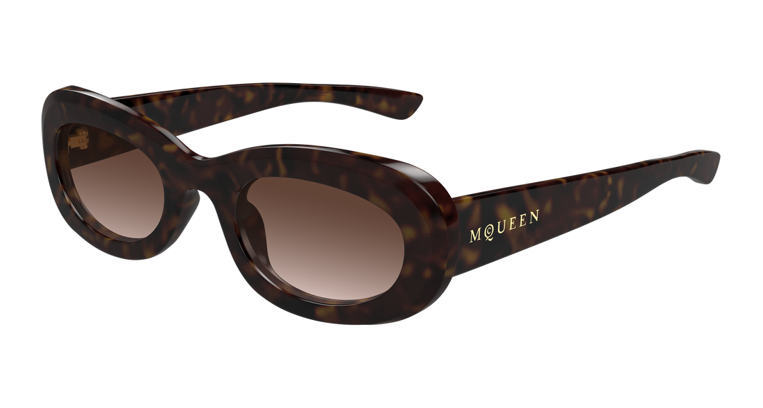 Sonnenbrillen alexander mcqueen am0527sa 002 havana round/oval/panthos femenino größe 53mm - Hauptansicht