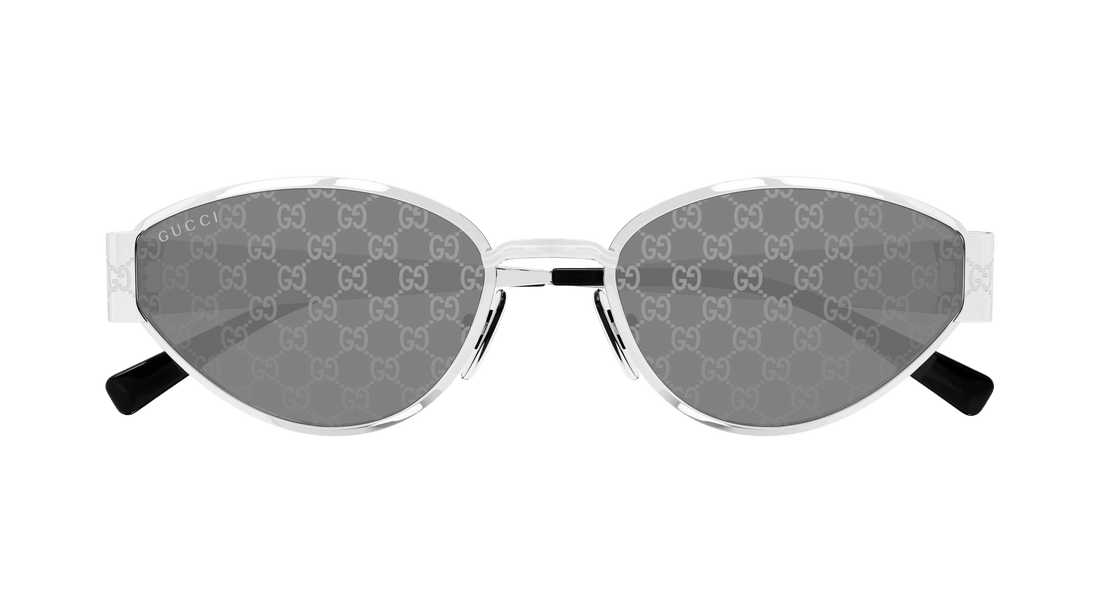 Óculos de sol gucci gg1853s 002 plateado geometric femenino tamanho 55mm - Vista de detalhe