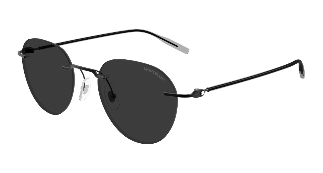 Zonnebrillen montblanc mb0428s 001 negro round/oval/panthos masculino maat 51mm - Hoofdaanzicht