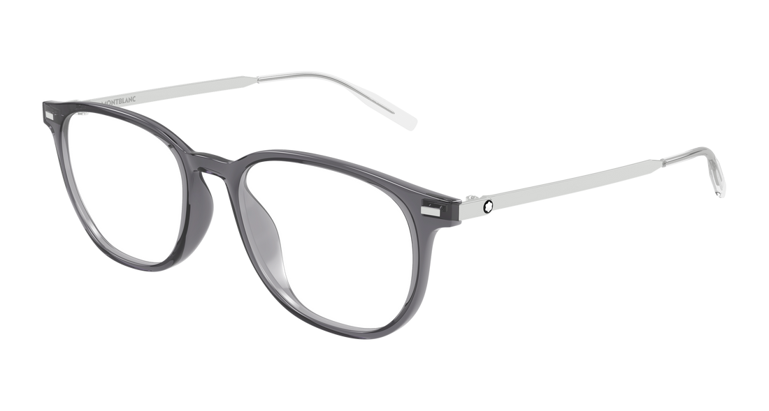 Óculos graduados montblanc mb0448oa 003 gris round/oval/panthos masculino tamanho 53mm - Vista principal