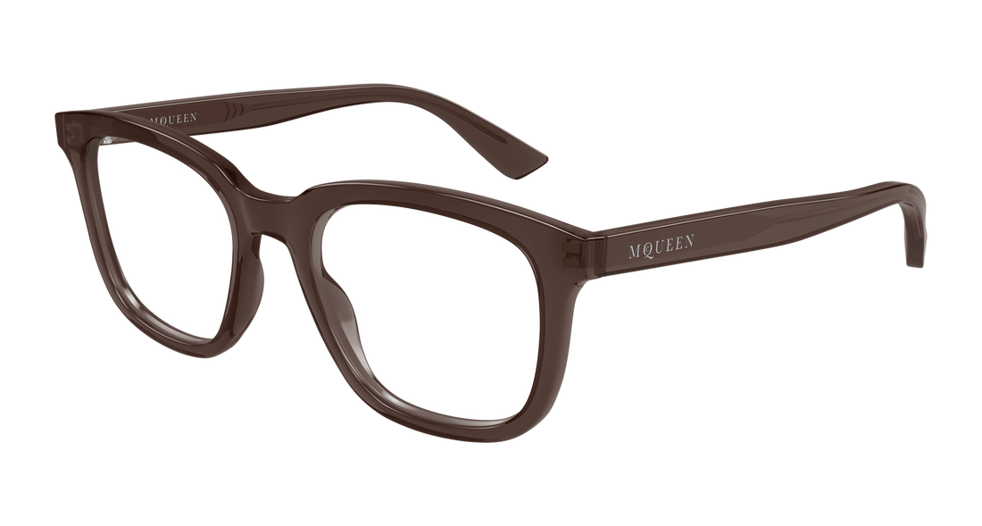 Brillen alexander mcqueen am0539o 005 marron rectangular / squared femenino größe 52mm - Hauptansicht