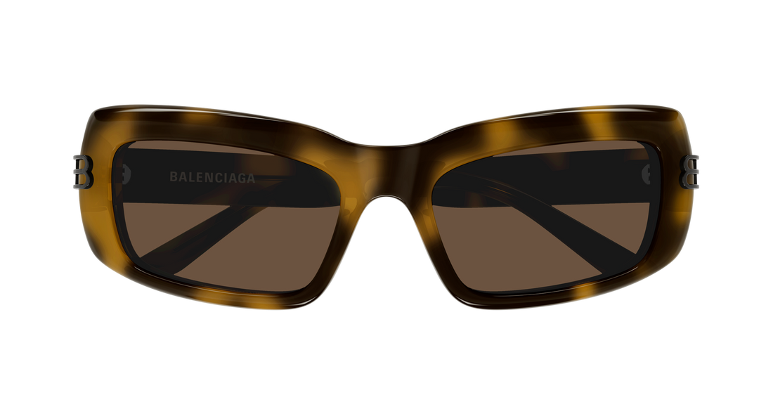 Lunettes de soleil balenciaga bb0432s 006 havana rectangular / squared femenino taille 57mm - Vue détaillée