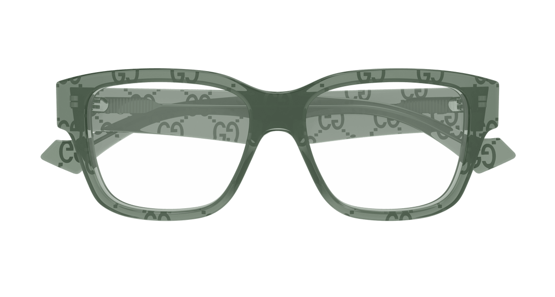 Occhiali da vista gucci gg1428o 012 verde square masculino taglia 55mm - Vista dettagliata
