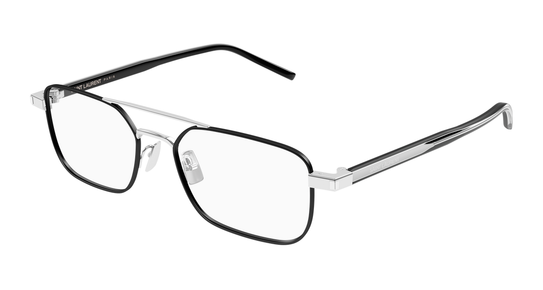 Prescription glasses saint laurent sl 780 003 plateado square masculino size 52mm - Main view