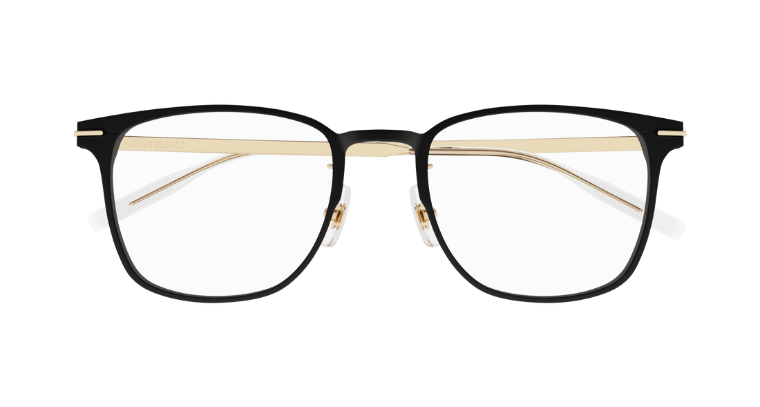 Óculos graduados montblanc mb0397on 001 negro square masculino tamanho 52mm - Vista de detalhe