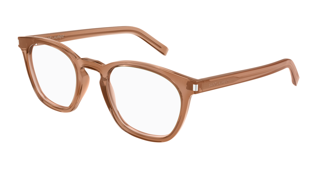 Óculos graduados saint laurent sl 28 opt 015 marron round/oval/panthos unisex tamanho 50mm - Vista principal