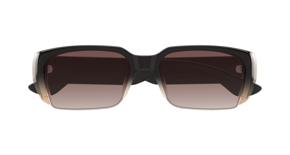 Occhiali da sole alexander mcqueen am0532s 004 marron rectangular / squared unisex taglia 56mm - Vista dettagliata