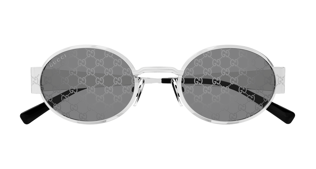 Óculos de sol gucci gg1854s 002 plateado round masculino tamanho 51mm - Vista de detalhe