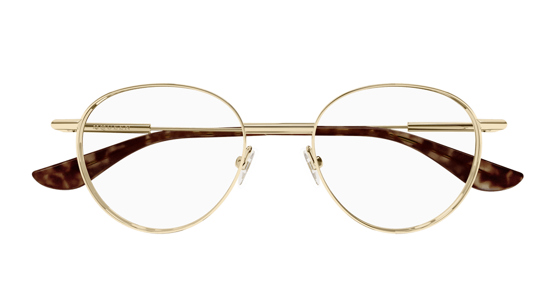 Brillen alexander mcqueen am0502o 002 dorado round unisex größe 49mm - Detailansicht