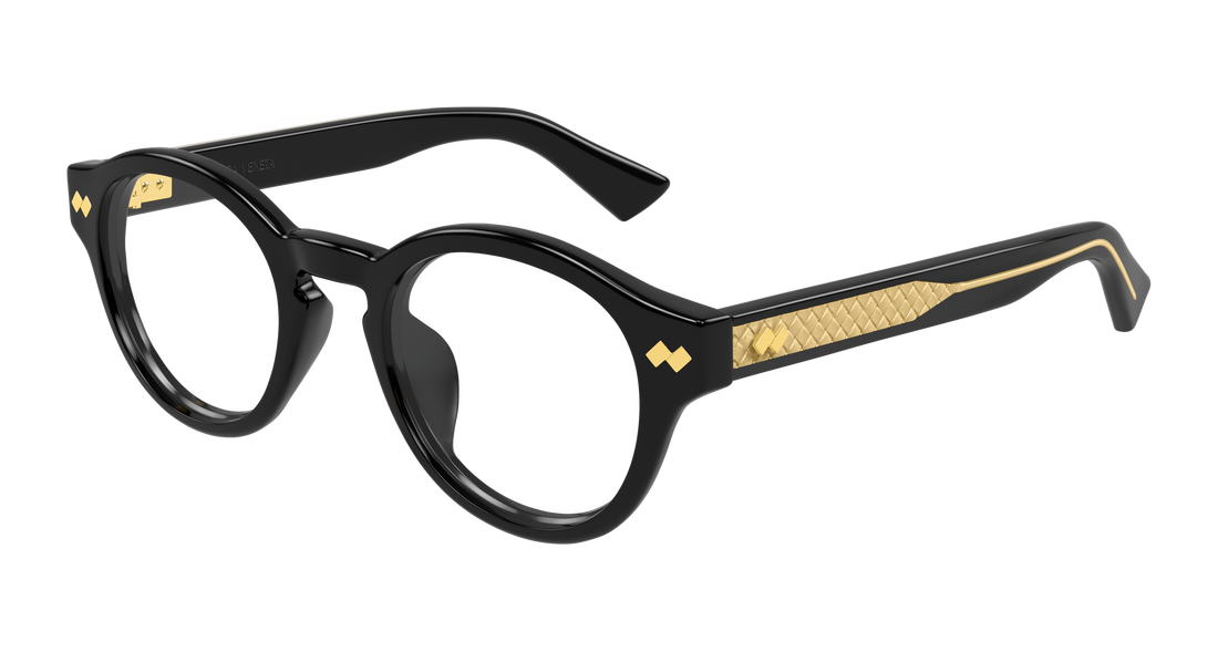 Occhiali da vista bottega veneta bv1444oa 001 negro round/oval/panthos unisex taglia 49mm - Vista principale