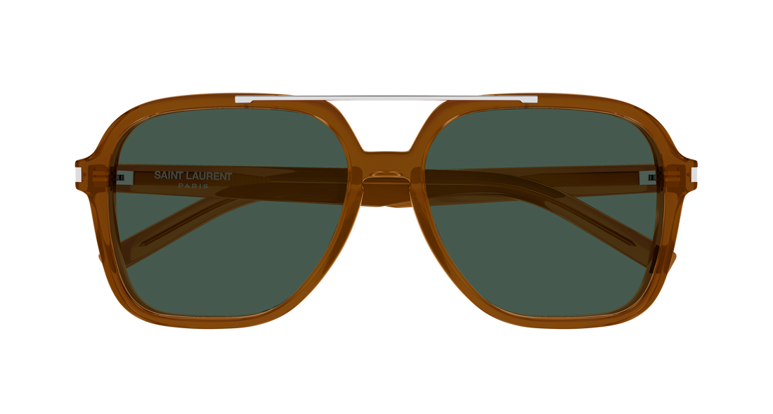 Sunglasses saint laurent sl 545 004 marron rectangular / squared femenino size 58mm - Detailed view