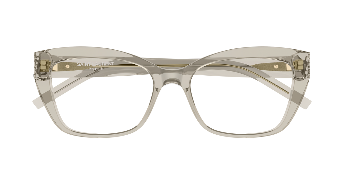 Prescription glasses saint laurent sl m117 009 beige cat eye femenino size 53mm - Detailed view