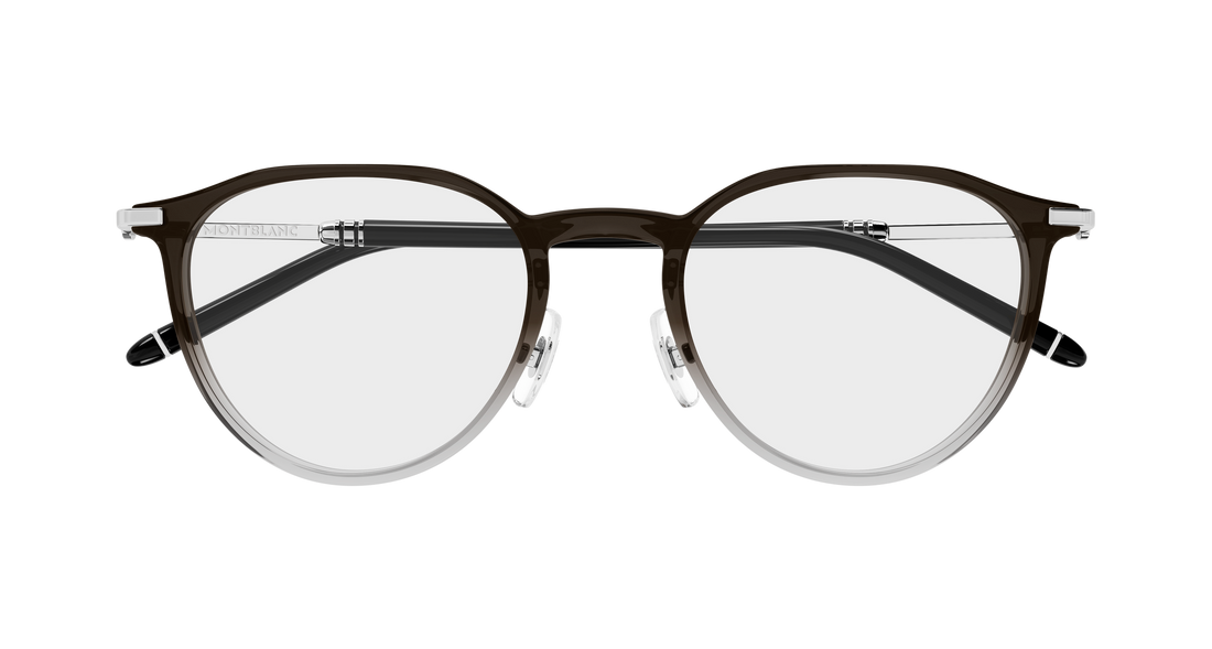 Óculos graduados montblanc mb0524o 004 marron round/oval/panthos masculino tamanho 51mm - Vista de detalhe