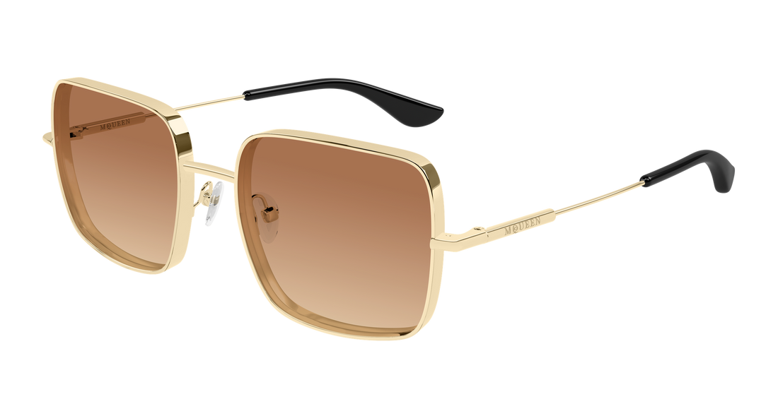 Sunglasses alexander mcqueen am0564s 002 dorado rectangular / squared femenino size 55mm - Main view