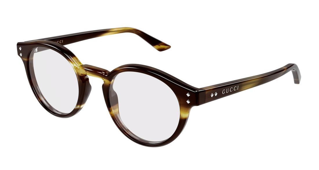 Occhiali da vista gucci gg2133o 002 havana round/oval/panthos masculino taglia 48mm - Vista principale