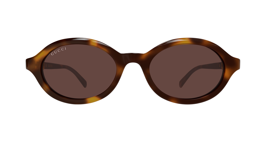Óculos de sol gucci gg2153s 006 havana round/oval/panthos femenino tamanho 51mm - Vista de detalhe