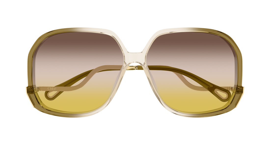Solglasögon chloé ch0404s 004 beige geometrical/directional femenino storlek 60mm - Detaljvy