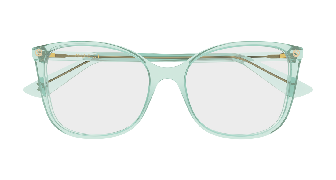 Brillen gucci gg0026o 024 verde cat eye femenino größe 55mm - Detailansicht