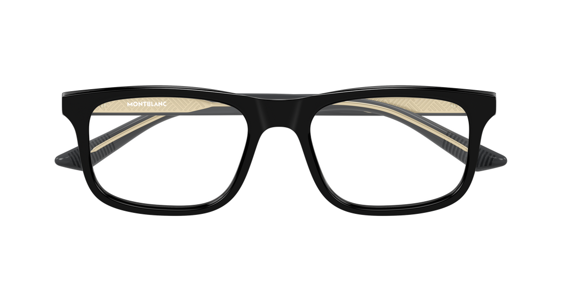 Óculos graduados montblanc mb0457o 006 negro rectangular / squared masculino tamanho 57mm - Vista de detalhe