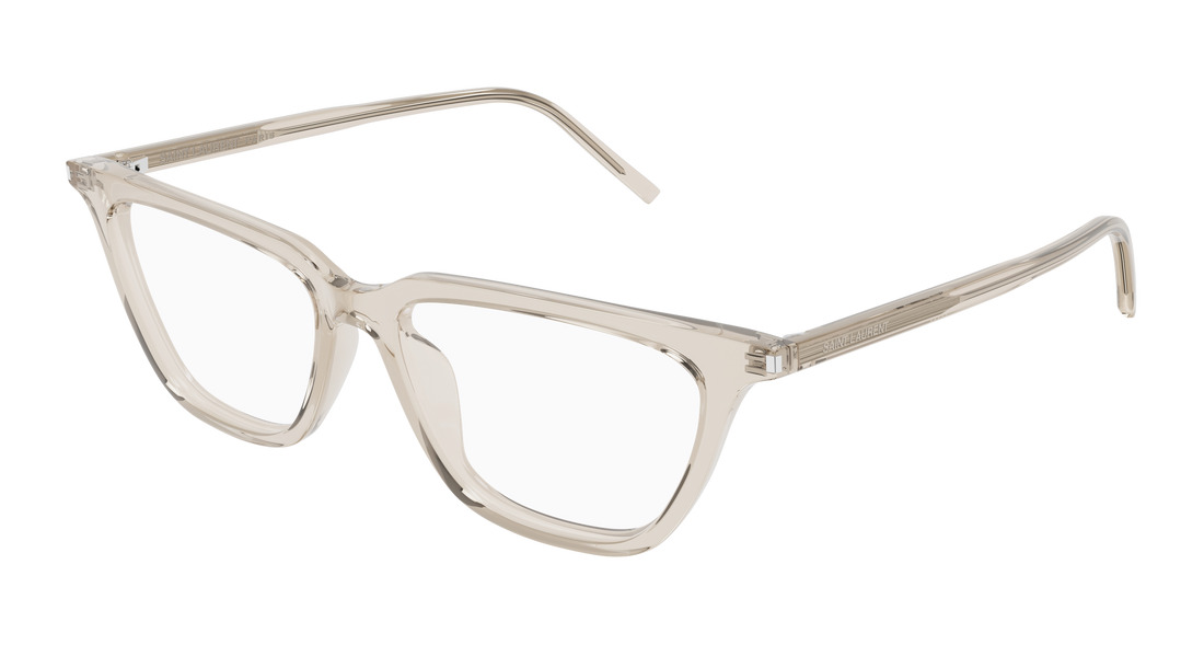 Óculos graduados saint laurent sl 889 sulpice thin opt 004 beige cat eye femenino tamanho 53mm - Vista principal