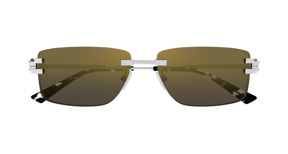 Óculos de sol bottega veneta bv1511s 003 plateado rectangular / squared unisex tamanho 58mm - Vista de detalhe