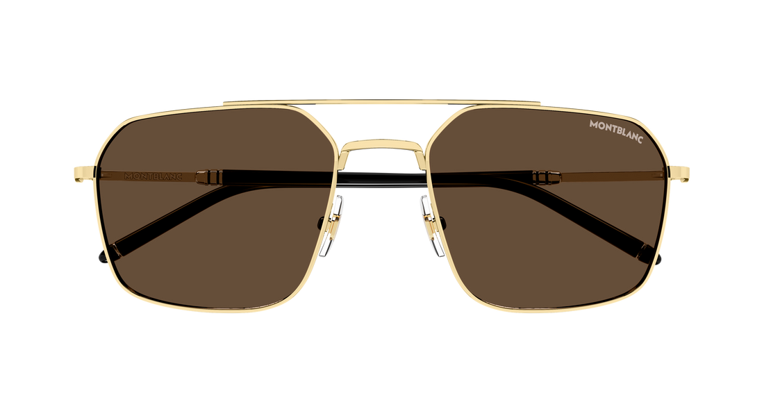 Óculos de sol montblanc mb0521s 002 dorado pilot/navigator masculino tamanho 58mm - Vista de detalhe