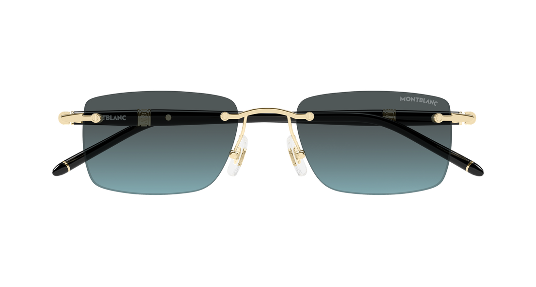Gafas de sol montblanc mb0344s 010 dorado rectangular / squared masculino talla 54mm - Vista de detalle