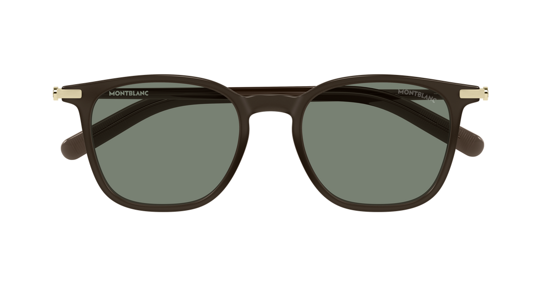 Gafas de sol montblanc mb0460s 004 marron rectangular / squared masculino talla 50mm - Vista de detalle