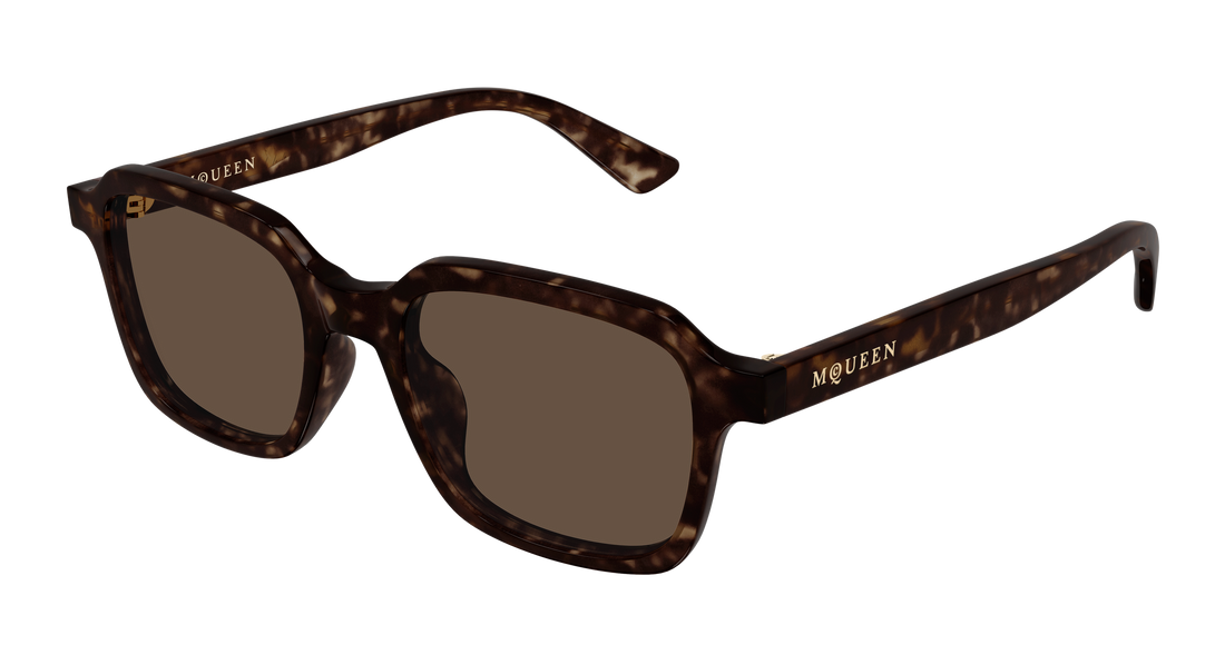 Occhiali da sole alexander mcqueen am0571s 002 havana rectangular / squared unisex taglia 50mm - Vista principale