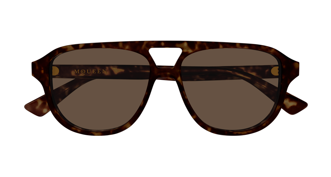 Occhiali da sole alexander mcqueen am0573s 002 havana pilot/navigator unisex taglia 54mm - Vista dettagliata