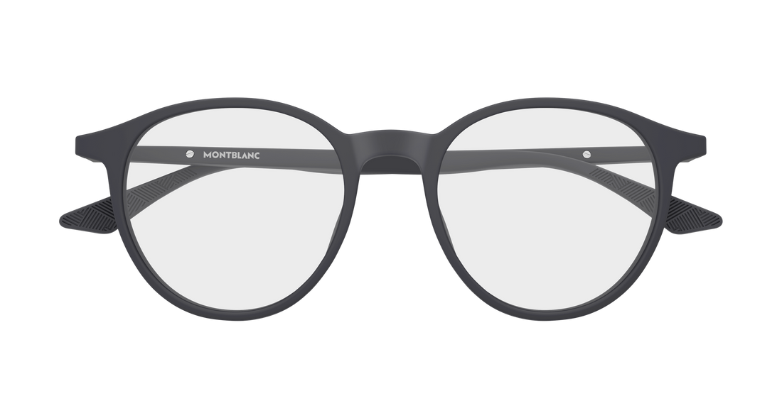 Óculos graduados montblanc mb0512o 003 gris round/oval/panthos masculino tamanho 49mm - Vista de detalhe