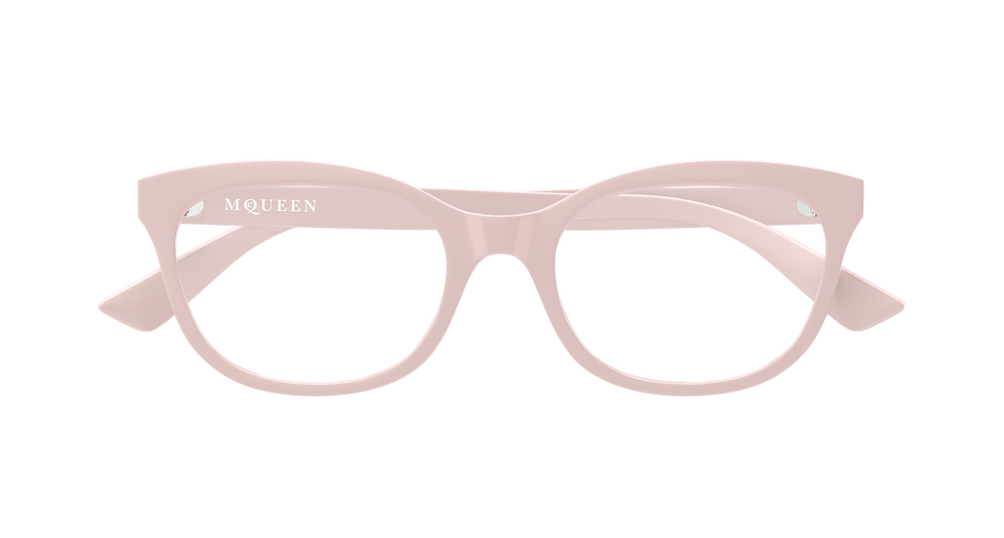 Brillen alexander mcqueen am0569o 003 rosa cat eye femenino größe 53mm - Detailansicht