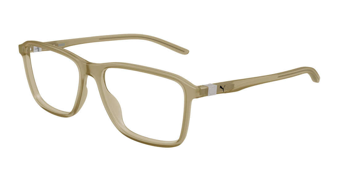 Occhiali da vista puma pu0536o 004 beige rectangular / squared masculino taglia 55mm - Vista principale