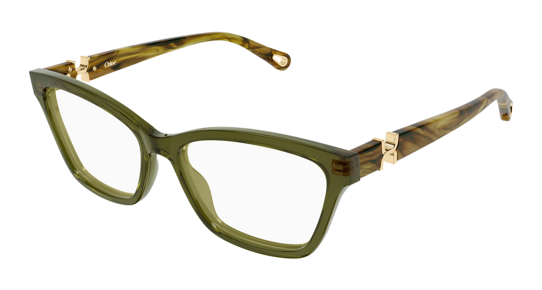Briller chloé ch0412o 005 verde cat eye femenino størrelse 54mm - Hovedvisning