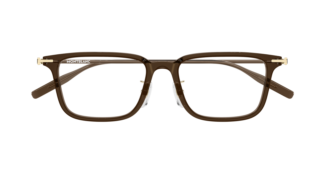 Prescription glasses montblanc mb0489oa 007 marron rectangular / squared masculino size 52mm - Detailed view
