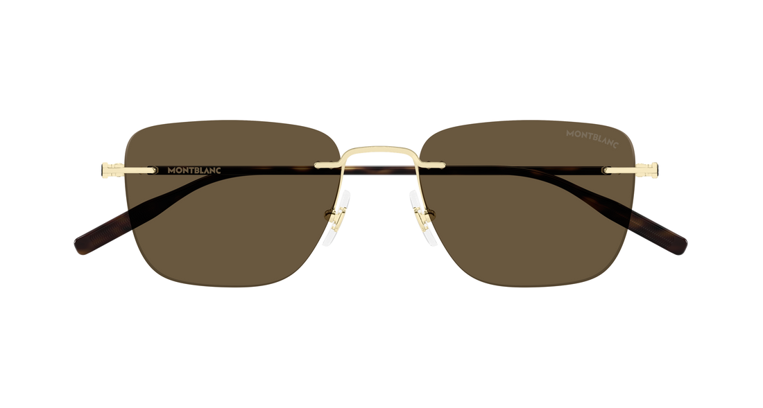 Gafas de sol montblanc mb0470s 003 dorado rectangular / squared masculino talla 54mm - Vista de detalle