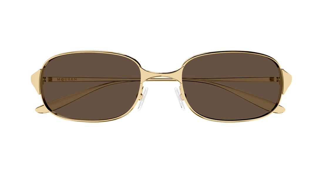 Óculos de sol alexander mcqueen am0588s 002 dorado round/oval/panthos masculino tamanho 55mm - Vista de detalhe