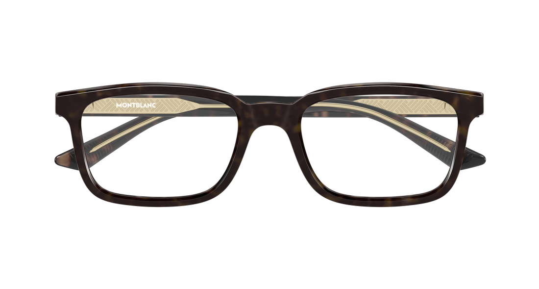 Occhiali da vista montblanc mb0458ol 008 havana rectangular / squared masculino taglia 58mm - Vista dettagliata